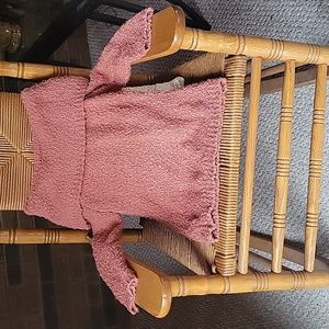 LC Lauren Conrad dusty rose colored off the shoulder sweater, size XS